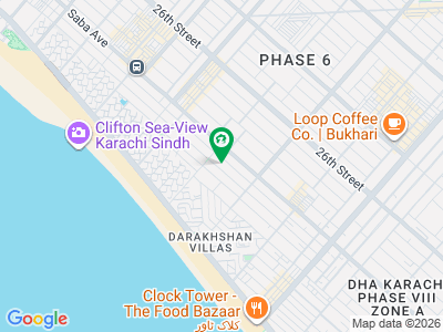 Plot 104 West Open, Off KH-E- Rahat ,500 Yard 32 Street Phase 6, DHA Karachi