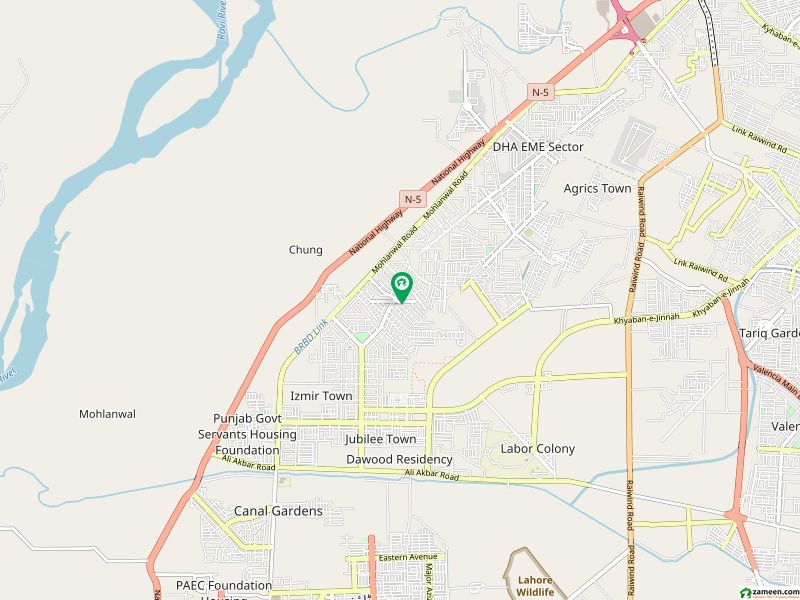 Iqbal Avenue Phase 3 Canal Bank Road Main 150 Feet Road 1 kanal Plot For Commercial Use Block B
