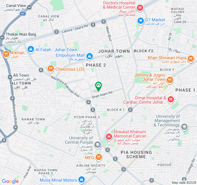 جوہر ٹاؤن فیز 2 جوہر ٹاؤن,لاہور میں 1 کنال کمرشل پلاٹ 8.5 کروڑ میں برائے فروخت۔