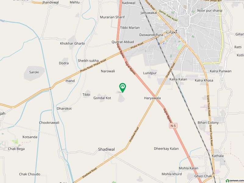 شادیوال گجرات میں 24 کنال زرعی زمین 9.0 کروڑ میں برائے فروخت۔