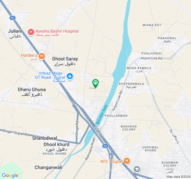 نور گارڈن جی ٹی روڈ,گجرات میں 8 مرلہ رہائشی پلاٹ 84.0 لاکھ میں برائے فروخت۔