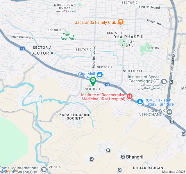 D-10/Tipu Blvd 120 Feet Road 4m CommGate No 8 On Highway ExcessVery Good Location For Sale D: 625 Lacs map