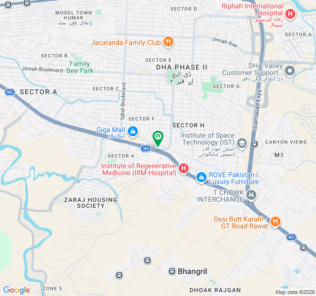 08 Marla G. T Road Facing Plot For Sale In Dha Phase 2, Islamabad map