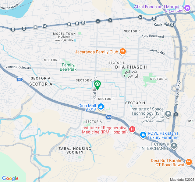 Commanding Location 1000 Square Yards Plot Available For Sale In DHA Phase 2 Islamabad Secter F map
