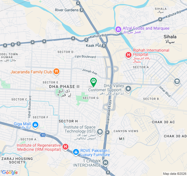 Prime 1 Kanal Plot For Sale In Sector G, DHA Ideal For Family Home Or Investment map