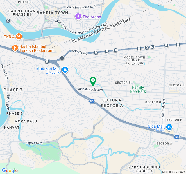 1 Kanal Beautiful Plot For Sale in Sector G DHA Phase 2 Islamabad map