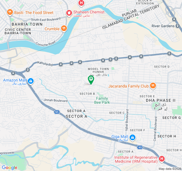 Investor Rate Plot for Sale in DHA Phase 2 Prime Location   Back Boundary Wall   Near Family Bee Park map