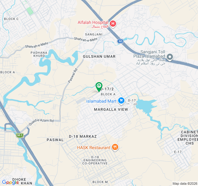 ڈی ۔ 17 اسلام آباد میں 14 مرلہ رہائشی پلاٹ 1.65 کروڑ میں برائے فروخت۔